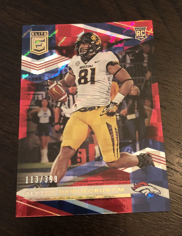 2020 DONRUSS ELITE ALBERT OKWUEGBUNAM ROOKIE CARD /399 SILVER /799 PARALLEL LOT - Image 2 of 4