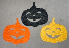   5 AUTUMN JACK   O   LANTERN PUMPKIN cardstock paper die cut HALLOWEEN