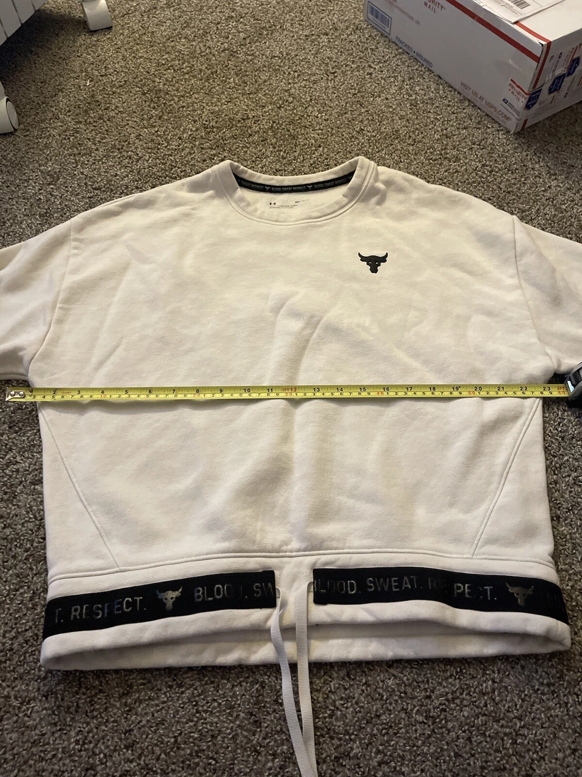 OFF WHITE Under Armour Project Rock Maglione Donna M Off White Felpa in Pile Crop