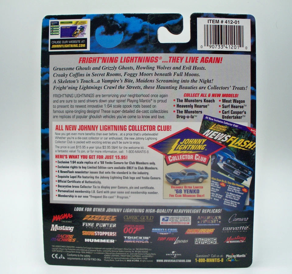 Johnny Lightning Frightning Lightnings Munsters Koach & Meat Wagon 1999 ¡En paquete! Foto 4 de 4