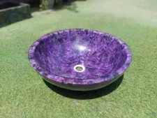 15" Amethyst Stones Washbasin/ Amethyst Sink Round Handmade Work Home Decor