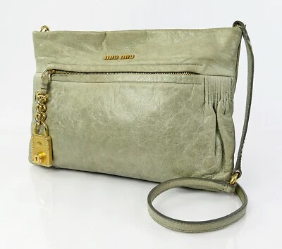 Authentique sac à main bandoulière en cuir vert MIU MIU #60498 - Photo 1/4