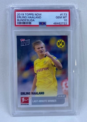 2019 TOPPS NOW ERLING HAALAND BUNDESLIGA BVB #173 PSA 10 MINT LAST MINUTE WINNER