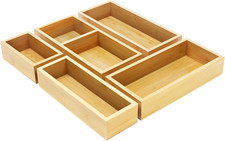 Bamboo Desk Drawer Organizer Set for Multi-Purpose Storage Solutions