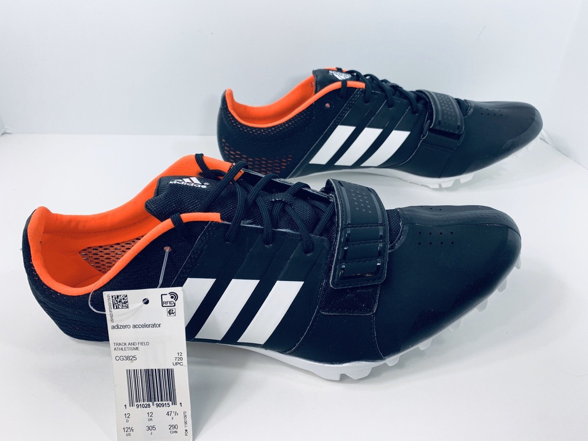 Size 12.5 - adidas Accelerator Spikes Core Black Orange for sale