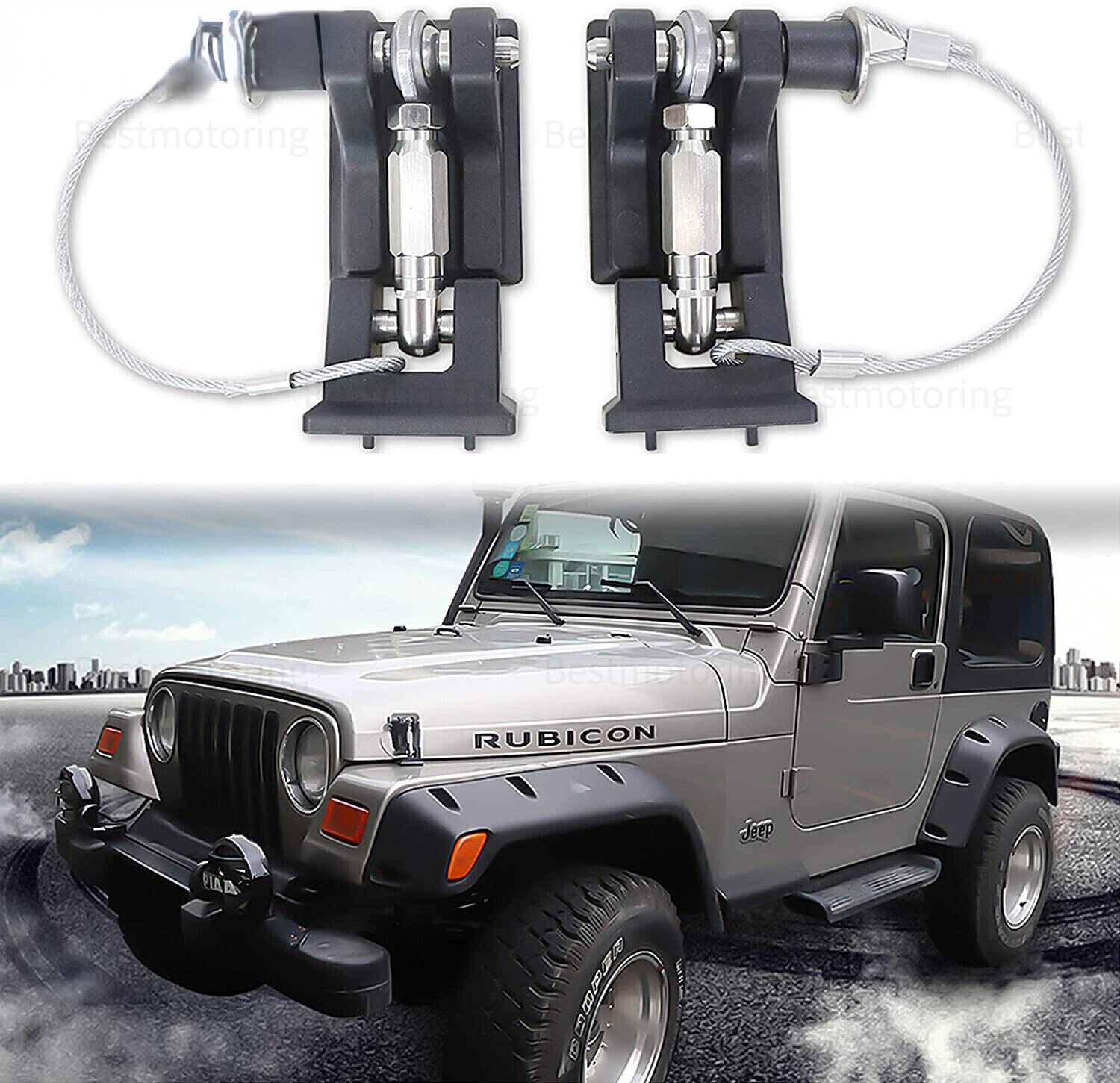 Hood Latches Locking Aluminum Hood Lock Catch Latch for Jeep Wrangler TJ 97-06