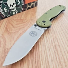 ESEE Avispa Folding Pocket Knife 3.5" AUS-8 Steel Blade GRN/Stainless Handle