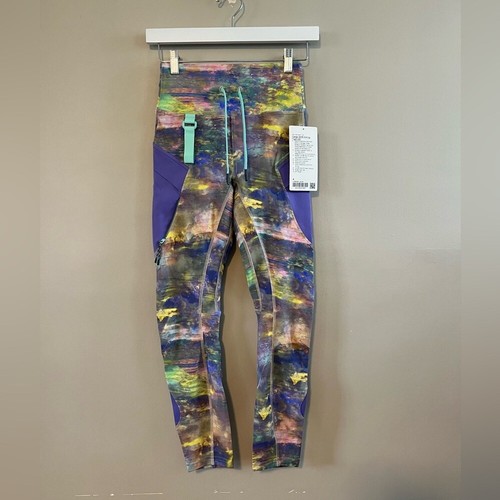 Lululemon Cargo SHR Hiking Tight Purple Green Grey High Rise