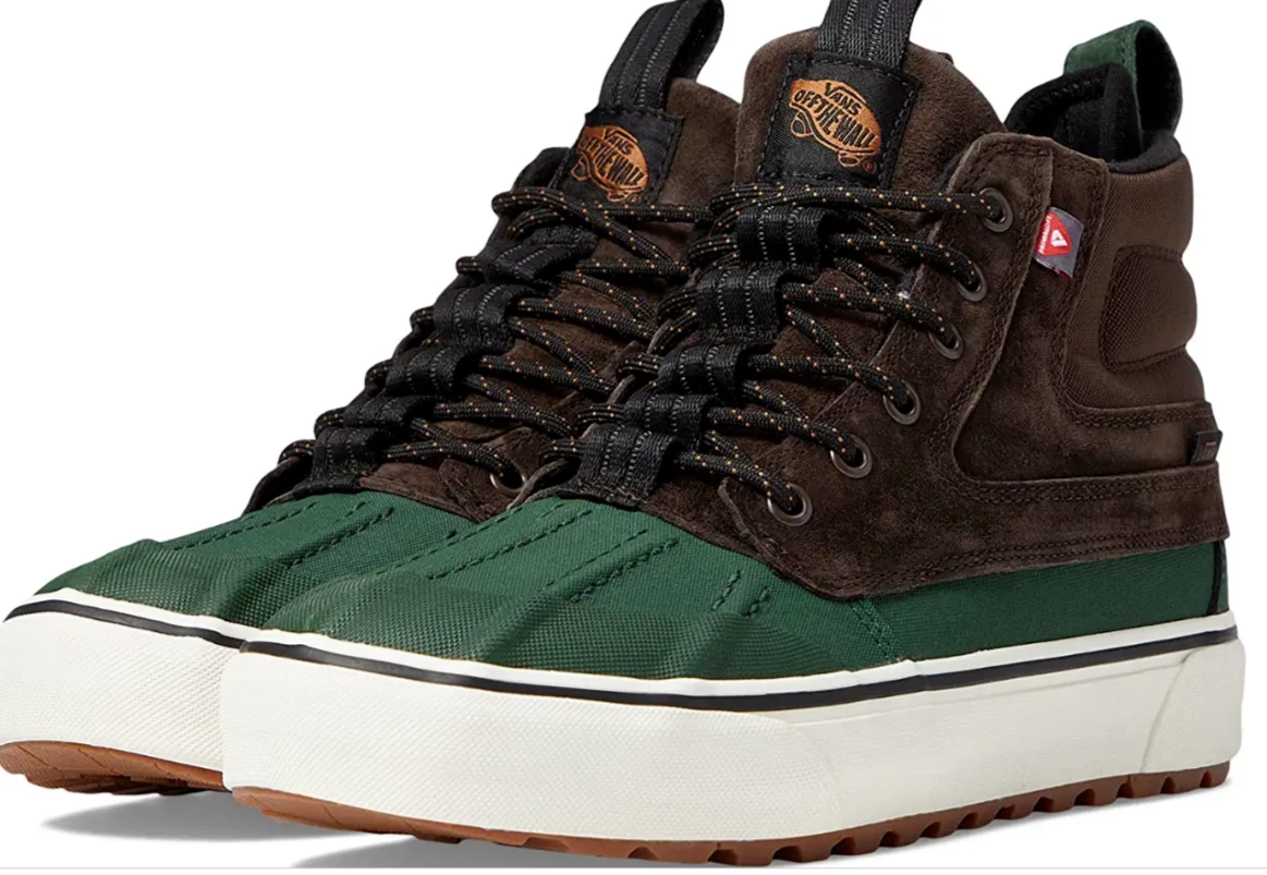 Mens Vans Sk8-HI Del Pato All Weather Shoes, Brown & Green, M size 8.5 /W 10.0