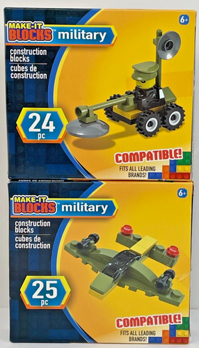 LOT 2 Make-It Blocks Military Construction Blocks Airplane Vehicle NEW Set - Picture 2 of 14