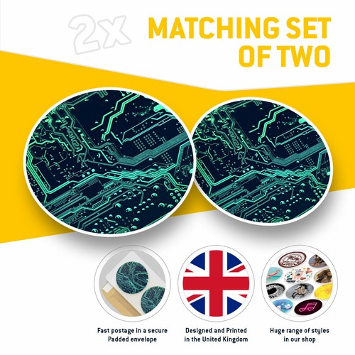 2 x Vinyl Stickers 20cm - Computer Chip Motherboard Gamer Cool Gift #16892 - 第 2/9 張圖片