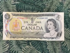 1973 Canada 1 Dollar Banknote Queen Elizabeth II Currency Canadian Paper Money