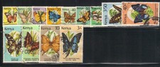 Kenya 1987/90 13 timbres oblitérés Papillons (AO95)
