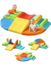 8Pcs Soft Play Area, Green yellow red light Blue dark Blue orange