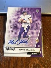 Nate Stanley 2020 Panini Playoff Rookies Auto Rookie Card RC #262 Vikings Iowa. rookie card picture