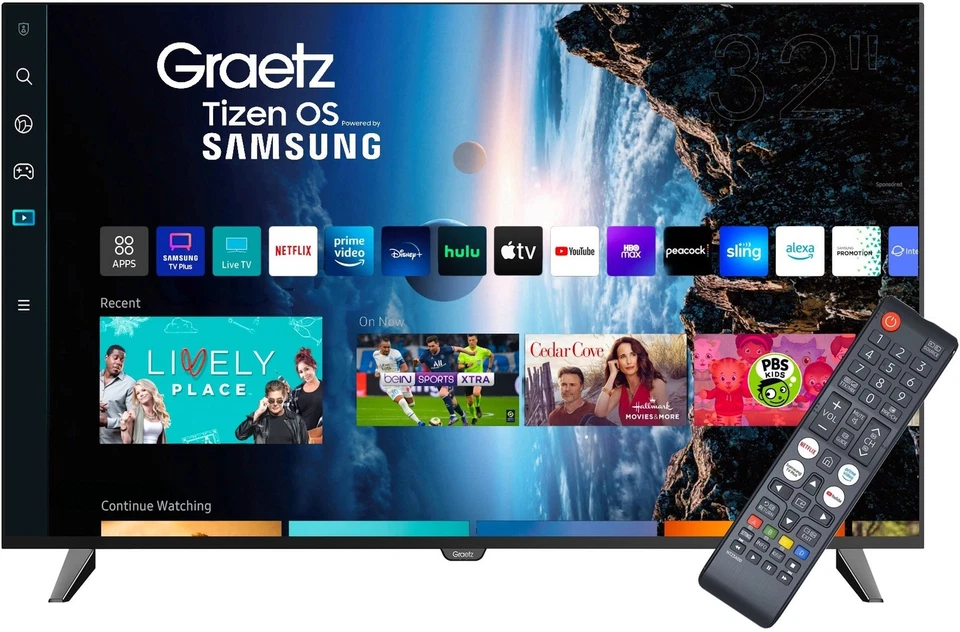 GRAETZ TV 32 POLLICI SMART LED HD GR32T2940 HDR10 Tizen By SAMSUNG BLUETOOTH 5.1
