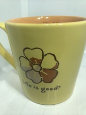 LIFE IS GOOD MUG. LIFE IS GOOD COFFEE MUG. FLORAL DECO MUG. DO WHAT YOU DO.B433