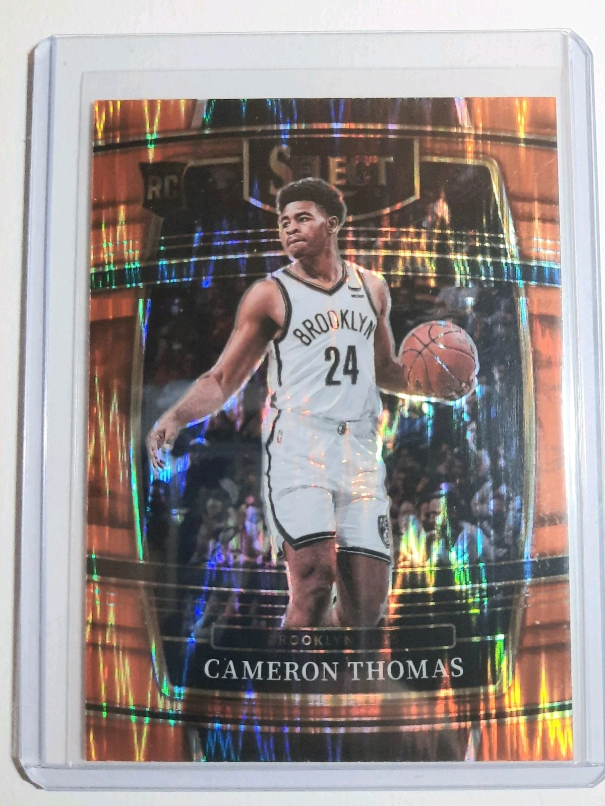 2021-22 Panini Select Concourse Cameron Thomas #21 Orange Flash Prizm RC NM