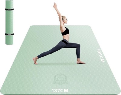 XXL Yogamatte Extra Groß Breit, Sportmatte Rutschfest 198cm x137cm, Fitnessmatte