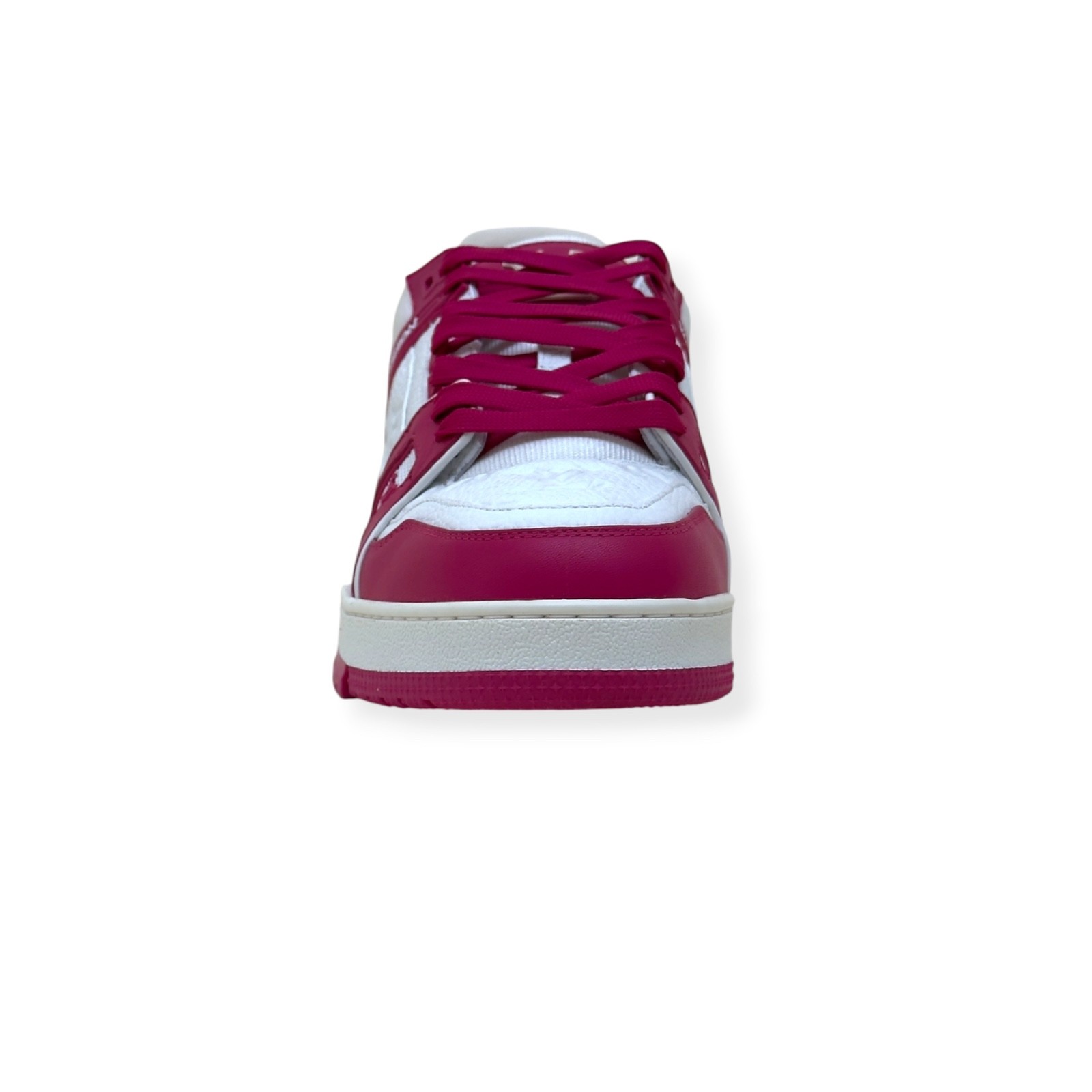 LOUIS VUITTON LV TRAINER MONOGRAM EMBOSSED SNEAKER PINK / WHITE UK9 RRP£1000 image 2