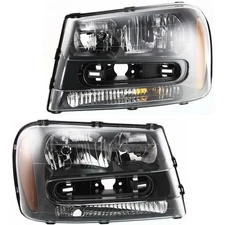 Halogen Headlight Set For 2002-2009 Chevrolet Trailblazer with Bulb(s) CAPA