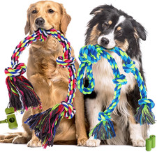 Heavy Duty Dog Rope Toys for Aggressive Chewers, Tough Tug of War Dog Toys