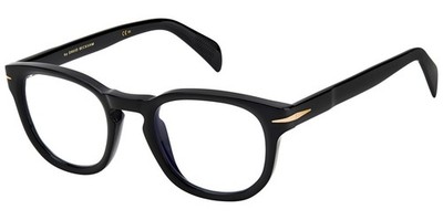 David Beckham Men's Black Square Blue Light Blocking Glasses - DB7050BB 0807 22