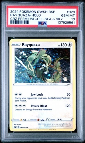 2024 POKEMON SWSH BLACK STAR PROMO #029 RAYQUAZA-HOLO PSA 10