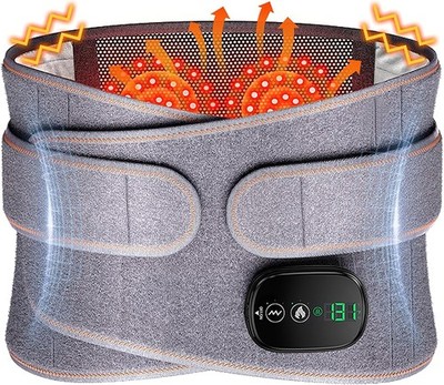 Lower Back Massager Heat Vibration Cordless 5000mAh Touchscreen Heating Pad  Belt