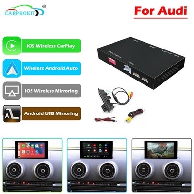 Wireless CarPlay Android Auto + Rear Camera Retrofit Kit Fit for Audi 2010-2019