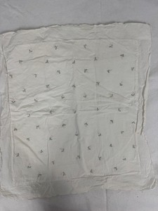 White cotton Pink Rose embroidered Pillow Cover 19" square