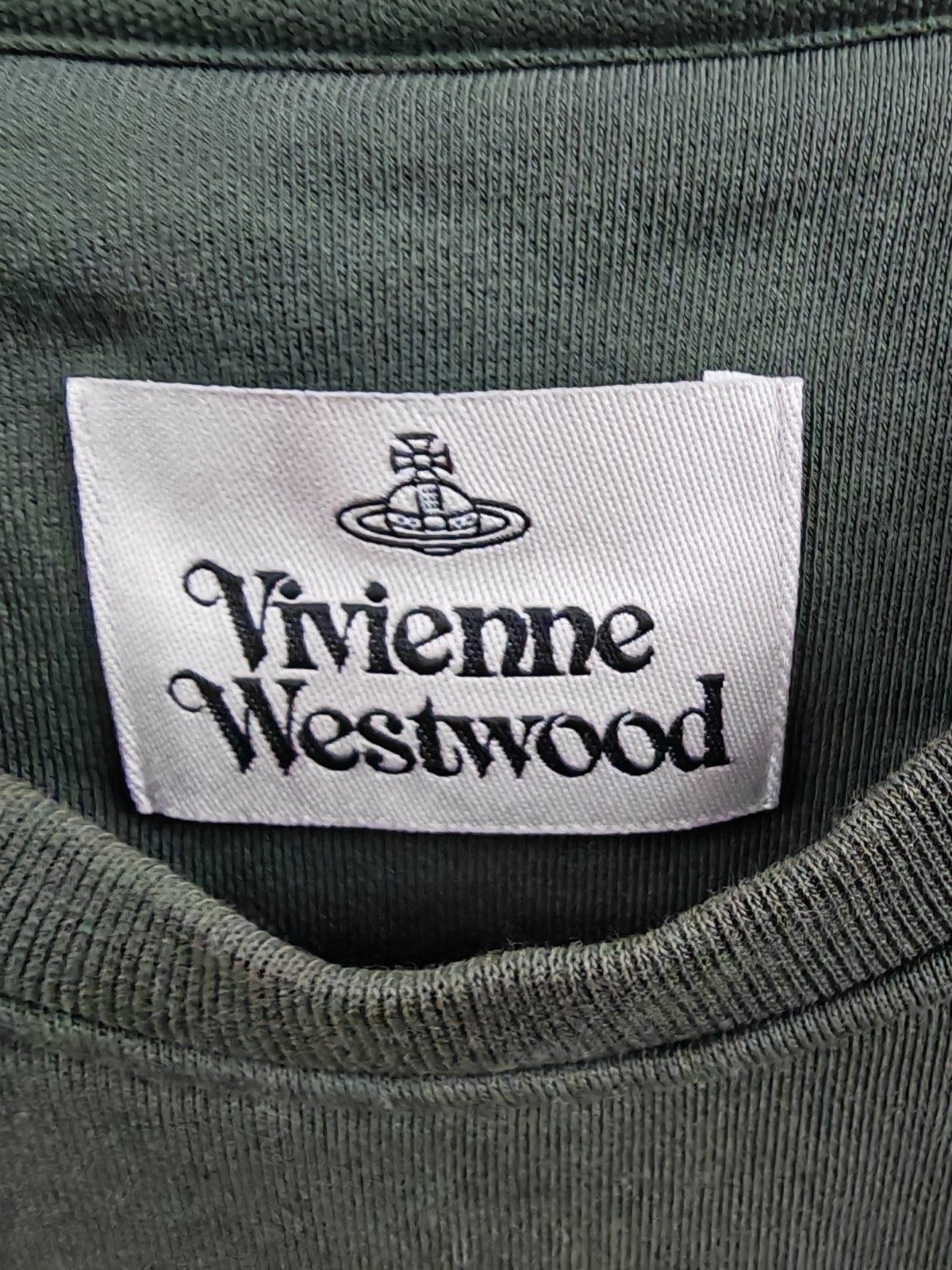 Vivienne Westwood Tape Sweatshirt Khaki Green Embroidered Orb Size XL image 4