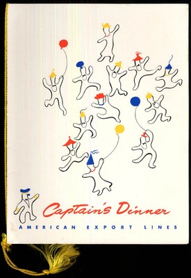 American Export Lines S S Independence menu Captain's Dinner 4/18 1955