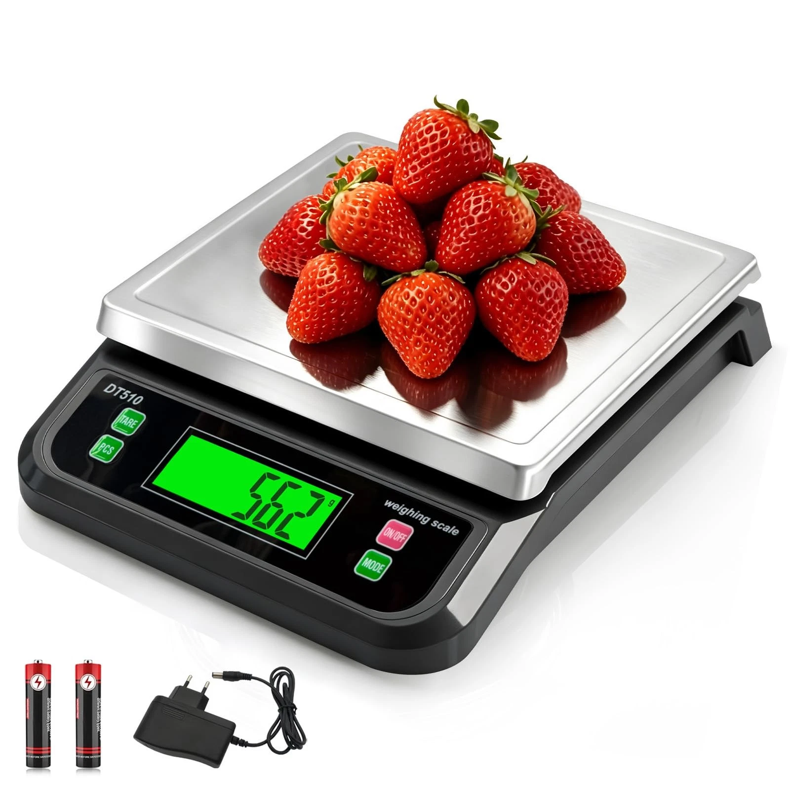 HeavyDuty Digital Kitchen Scale 40kg 88lb Stainless Steel 6 Units Tare PCS for
Opens in a new window