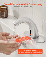 VEVOR Touchless Bathroom Sink Faucet, Automatic Motion Sensor Restroom Toilet Fa