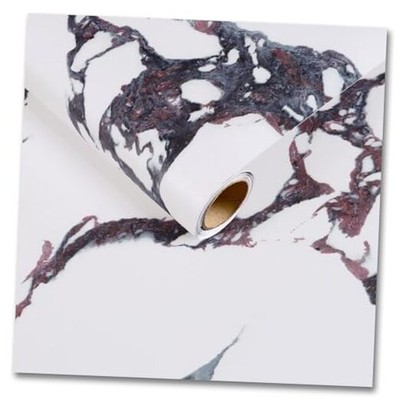 Calacatta Viola Marble Contact Paper Matte Purple White Marble 12'' x 80''