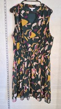 Nine West Green Midi Dress Tie Front Sleeveless Size XXL Classicore Light Summer