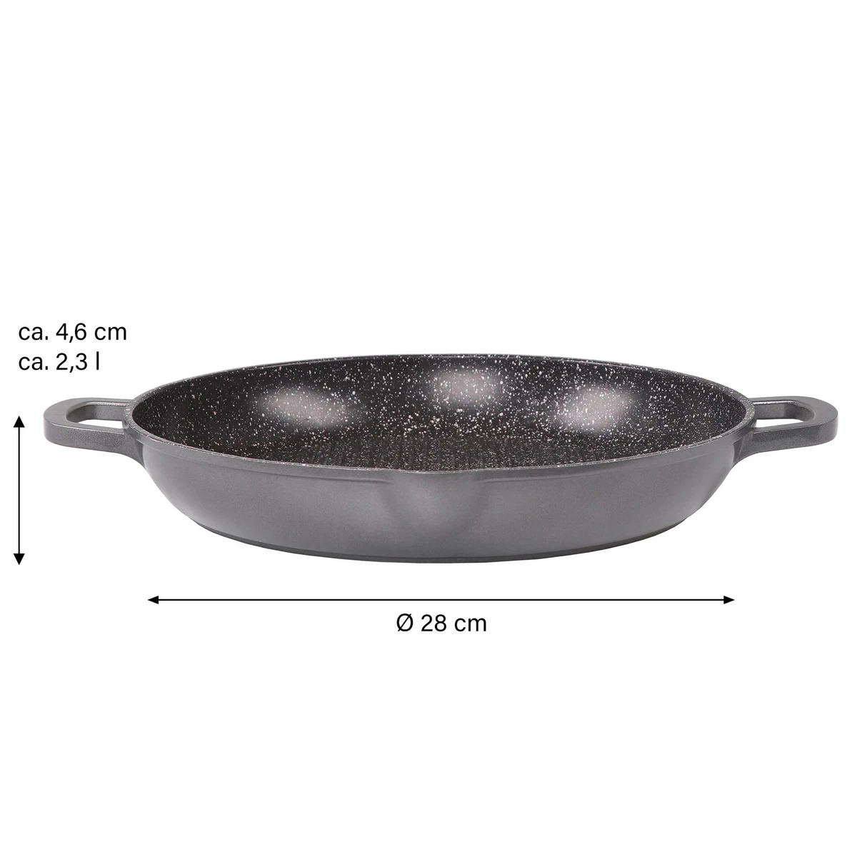 STONELINE® Placa Parrilla Sin Grasa 28cm Gris Sartén Inducción Antiadherente 8108 II Opción