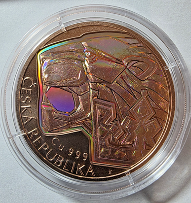 2026 Niue CZECH LION HOLOGRAM 1oz 999 Copper Diamond Effect