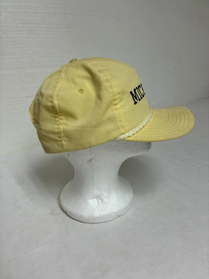 De colección Universidad de Michigan Wolverines Amarillo SnapBack Cuerda Sombrero Bordado Foto 2 de 4