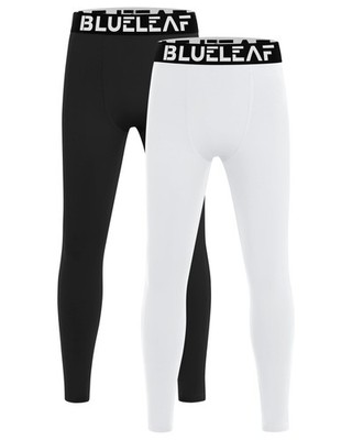 2 Pack Boys Compression Leggings Youth Athletic Tights Basketball Pants Quick...
