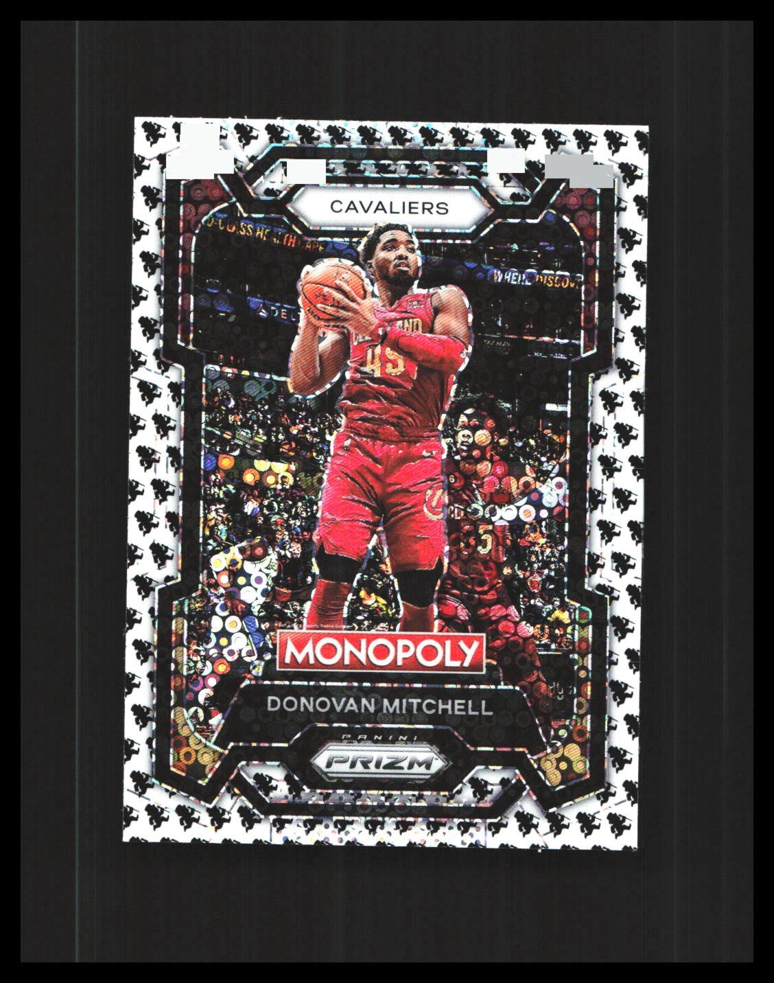 2023-24 Donovan Mitchell Prizm Monopoly Man Black & White #19 Cavaliers