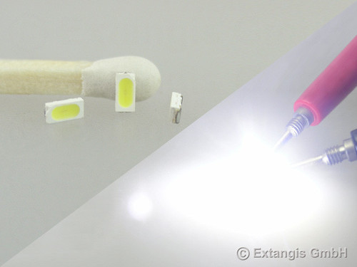 100 x LED Mini PLCC2 Modell G PUR WEISS verzinnt 3,0 x 1,4 x 0,8 mm white wit - Bild 1 von 1
