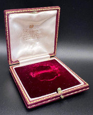 Scatola spille vintage in pelle lavorata bordeaux I Garrard I c1952-1960s