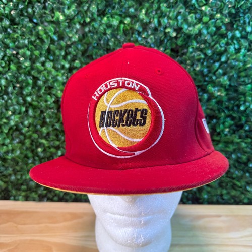 New Era Houston Rockets Red Gold Hardwood Classics Two-Tone Fitted Hat ...