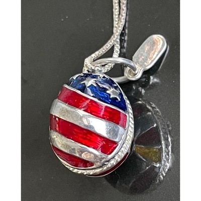 925 STERLING SILBER GUILLOCHIERT EMAILLE STERNE & STREIFEN EI ANHÄNGER HIMMEL