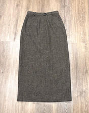 Vintage Lauren Ralph Lauren Wool Maxi Skirt Size 2 Brown 90s Academia Preppy