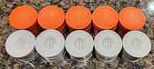 TR King Small Crown SCrown Vintage 100 Monogram White Orange Casino Poker Chips