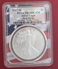 2017 -W PCGS PR70DCAM Silver Proof Eagle First Strike American Flag