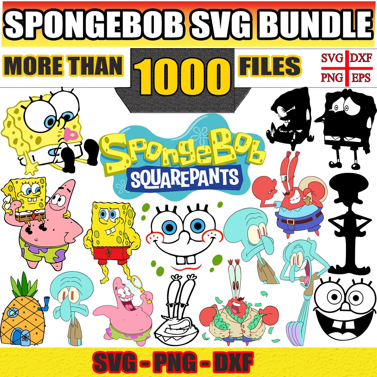SPONGEBOB Svg Mega Bundle 1000+ Designs